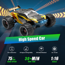 将图片加载到图库查看器,4drc 1:16 Large Scale RC Car 4WD 50KM/H High Speed Remote Control Car with Lights for Kids Adults,Off-Road Monster Crawler Truck Toy for Boys with 2 Batteries