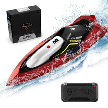 将图片加载到图库查看器,4DRC RC Boat, 2.4G High Speed Remote Control Boat Waterproof Racing Boats with USB Charging & Low Battery Alarm for Kids and Adults Christmas Gifts, Red