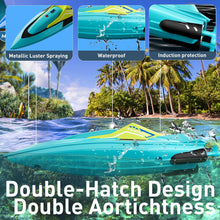 将图片加载到图库查看器,4DRC RC Boat, 2.4G High Speed Remote Control Boat Waterproof Racing Boats with USB Charging & Low Battery Alarm for Kids and Adults Christmas Gifts