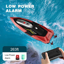 将图片加载到图库查看器,4DRC RC Boat, 2.4G High Speed Remote Control Boat Waterproof Racing Boats with USB Charging & Low Battery Alarm for Kids and Adults Christmas Gifts, Red