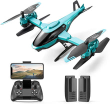 将图片加载到图库查看器,4DRC RC Helicopte Drone with 1080P HD Camera for Kids Adults, FPV Drone Beginners Foldable Live Video Quadcopter 2 Batteries Blue