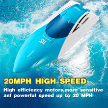 将图片加载到图库查看器,4DRC S4 RC Boat - Remote Control Boat for Pools and Lakes, 4 Channel 2.4GHZ Remote Control, and Rechargeable Boat Battery,Blue
