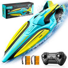 将图片加载到图库查看器,4DRC S1 RC Boat - Remote Control Boat for Pools and Lakes, 4 Channel 2.4GHZ Remote Control, and Rechargeable Boat Battery,Yellow