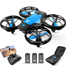 将图片加载到图库查看器,4DRC Drone Mini with 720P HD Camera for Adults and Children FPV Real-Time Video, 3 Modular Batteries,Blue