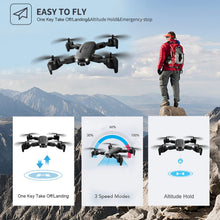 将图片加载到图库查看器,4DV12 Drone with 720P FPV Camera for Kids Adults RC Quadcopter Helicopter Toys 2 Batteries Black