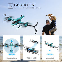将图片加载到图库查看器,4DRC RC Helicopte Drone with 1080P HD Camera for Kids Adults, FPV Drone Beginners Foldable Live Video Quadcopter 2 Batteries Blue