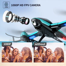 将图片加载到图库查看器,4DRC RC Helicopte Drone with 1080P HD Camera for Kids Adults, FPV Drone Beginners Foldable Live Video Quadcopter 2 Batteries Blue