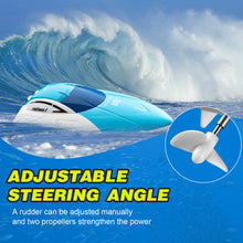将图片加载到图库查看器,4DRC S4 RC Boat - Remote Control Boat for Pools and Lakes, 4 Channel 2.4GHZ Remote Control, and Rechargeable Boat Battery,Blue
