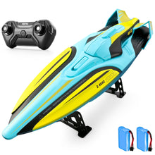 将图片加载到图库查看器,4DRC S1 RC Boat - Remote Control Boat for Pools and Lakes, 4 Channel 2.4GHZ Remote Control, and Rechargeable Boat Battery,Yellow