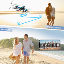将图片加载到图库查看器,4DRC RC Helicopte Drone with 1080P HD Camera for Kids Adults, FPV Drone Beginners Foldable Live Video Quadcopter 2 Batteries Blue