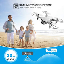 将图片加载到图库查看器,4DRC V9 Mini Drone with 720P HD Camera for Adults, Foldable Quadcopter with FPV WiFi Camera 3 Modular Batteries White
