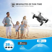 将图片加载到图库查看器,4DRC V2 Foldable Mini Drone for Kids Beginners With Altitude Hold Headless Mode 3D Flips One-click takeoff 3 Batteries Black