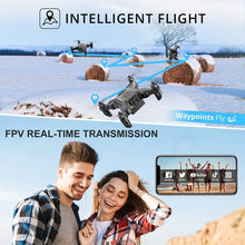 将图片加载到图库查看器,4DRC Mini Drone With 720p Camera for Kids and Adults, FPV Drone Beginners RC Foldable Live Video Quadcopter,3D Flips and Headless Mode,One Key Return,Altitude Hold,3 Modular Battery Black