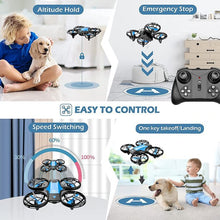 将图片加载到图库查看器,4DRC Drone Mini with 720P HD Camera for Adults and Children FPV Real-Time Video, 3 Modular Batteries,Blue