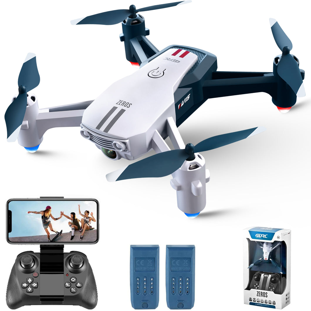 4DRC V15-1080P WiFi FPV Drone With 1080P HD Camera, Headless Mode/3D Flips, RC Quadcopter for Beginners,bluey