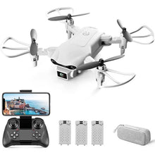 将图片加载到图库查看器，4DRC V9 Mini Drone with 720P HD Camera for Adults, Foldable Quadcopter with FPV WiFi Camera 3 Modular Batteries White
