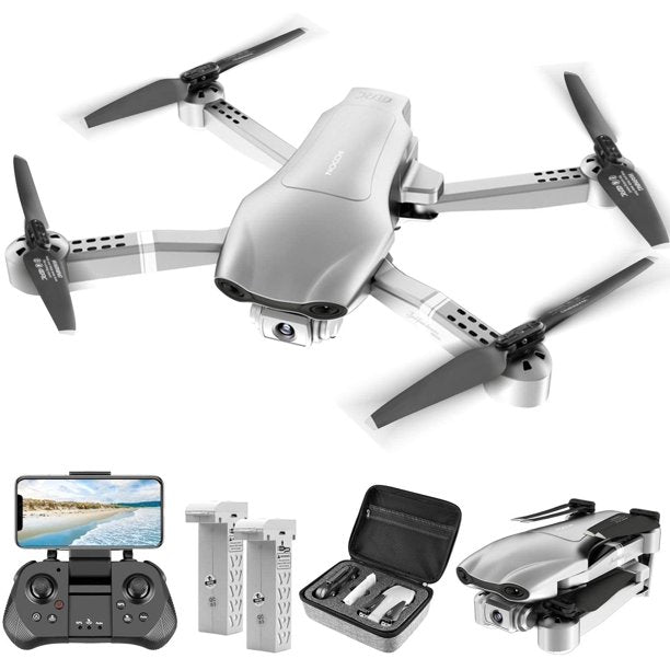4DRC F3 GPS Drone with 4K Camera for Adults ,Foldable Medium Drone with 5GHz FPV Live Video, 2 Batteries ，White